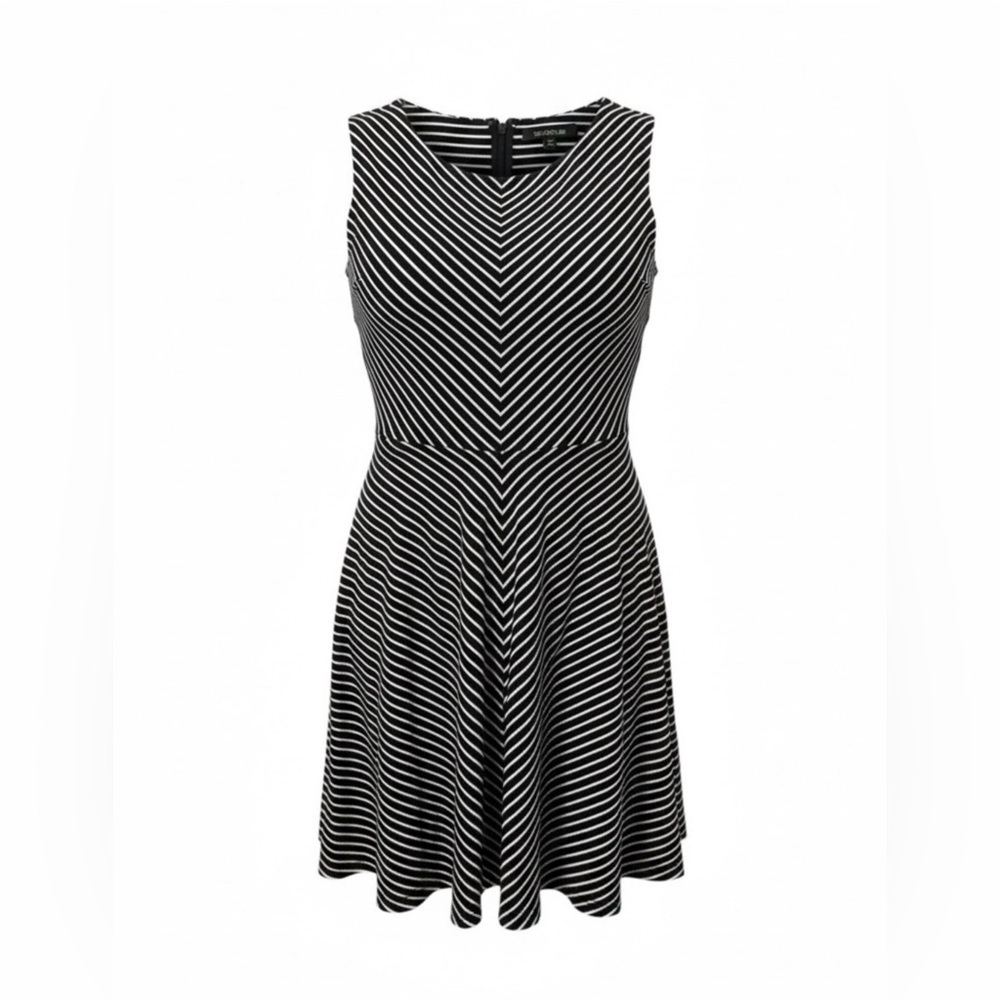 Tommy Hilfiger Navy White Striped Sleeveless Fit & Flare Dress – 6